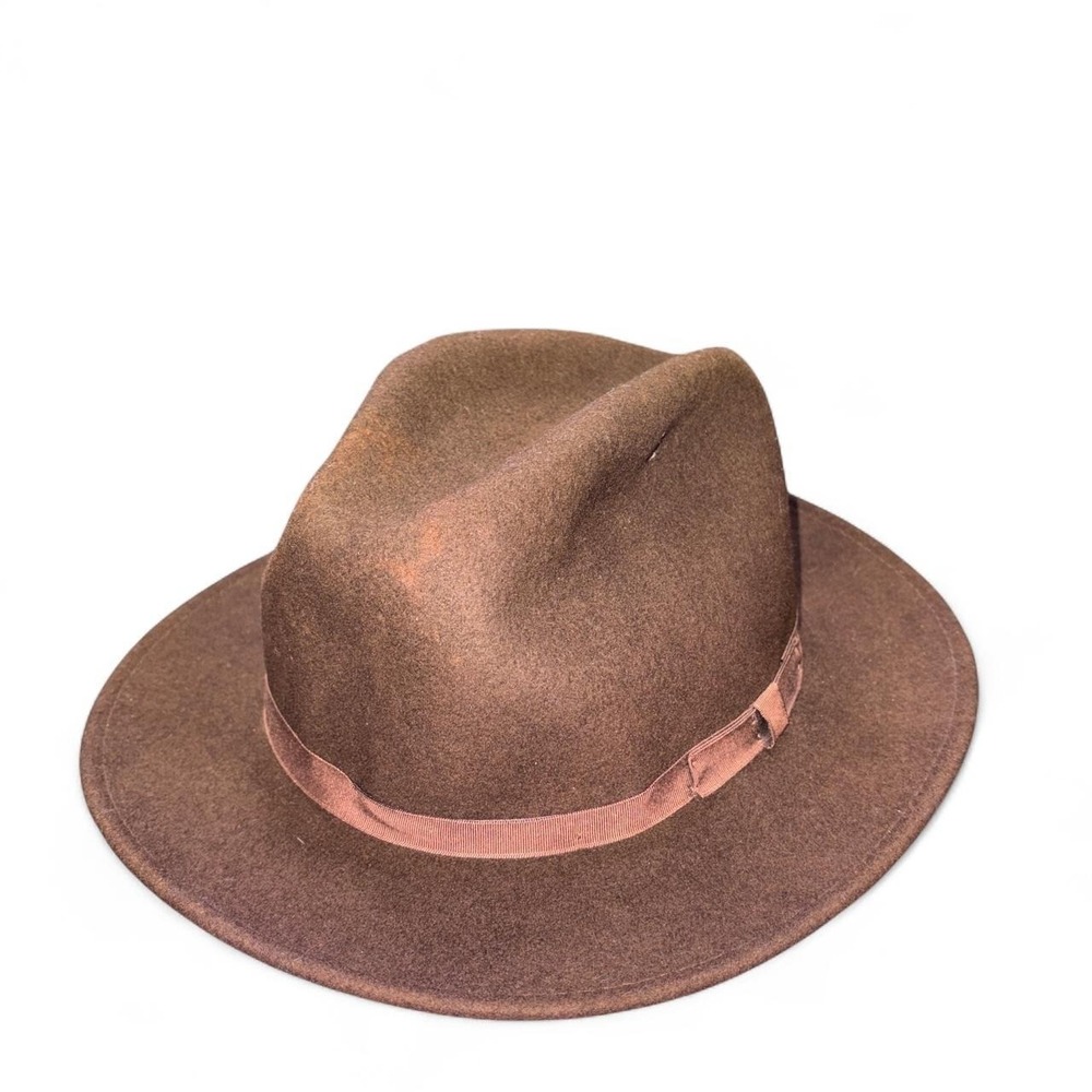 VTG Country Gentleman Men's L Brown 100% Wool Fedora Made USA Western Boho Retro